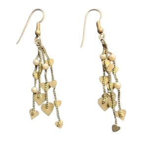 Vintage Goldtone Heart Dangle Earrings